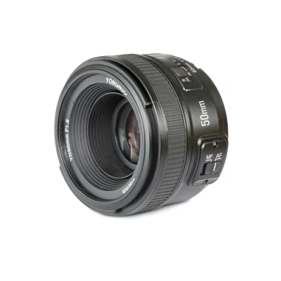 Image of Yongnuo YN50 mm Nikon lens for Camera DSLR (58 f/1.8 Af/Mf) Black