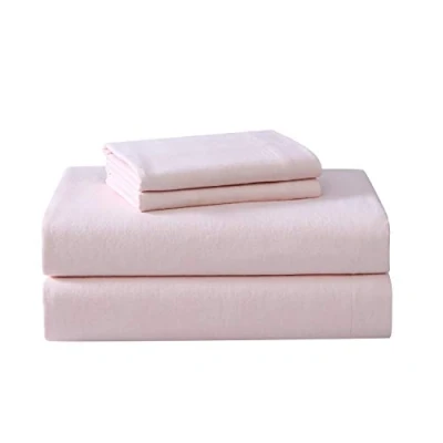 Image of Laura Ashley Home King Sheets, Cotton Flannel Bedding Set, Brushed for Extra Softness &amp; Comfort (Pink, King)