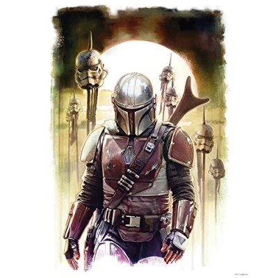 Image of Komar Star Wars Mandalorian Impaler Baby Yoda, Decoration, Wall Picture, Poster, Art Print, Size 50 x 70 cm, Without Frame, WB SW 016 70, Colourful