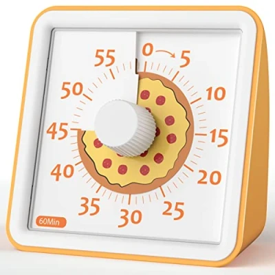 Image of LIORQUE 60 Minute Visual Timer for Kids, Countdown Clock Kids Classroom Teaching Cooking, Pomodoro with &#039;Rainbow&#039; Pattern Design