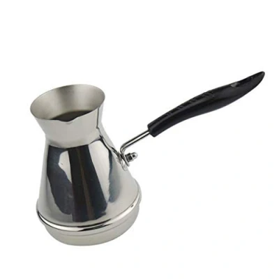 Image of SGerste Professional Turkish Coffee Stovetop Warmer, Stainless Steel Cezve, Boiling Pot, Maker Silver, 650ml