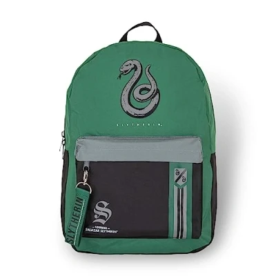 Image of Harry Potter Slytherin Mixblock Backpack with Webbing Puller, fits A4 internal padded laptop/tablet pouch