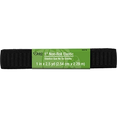 Image of Dritz Non Roll Elastic, Black, Polyester