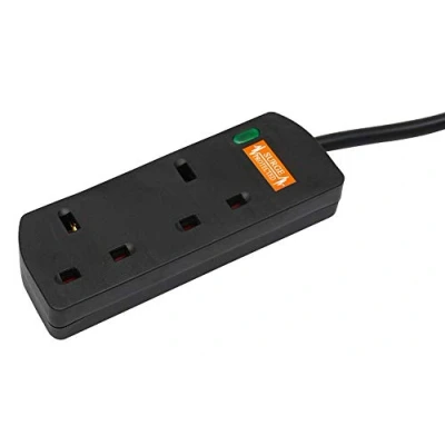 Image of Pro Elec 2 Gang Surge Protected Extension Lead, 10m, Black