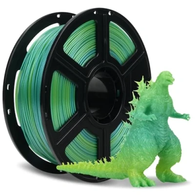 Image of FLASHFORGE Chameleon Gradient Rapid PLA Filament Yellow &amp; Green, High Flow Speedy 1.75mm Max 500mm/s Fast Printing, Displays Shimmering Effects from Various Angles and Light