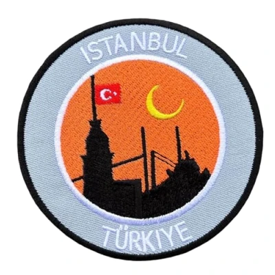 Image of Istanbul Turkey Patch 9cm Embroidered Iron on Badge Mountaineering Climbing Trekking Turkiye Applique Travel Souvenir DIY Bag Backpack T shirt Jacket Luggage
