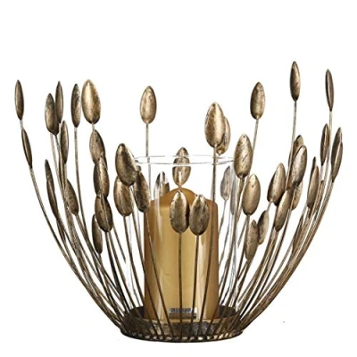 Image of Casablanca Trevi lantern, candle holder metal antique gold diameter 30 cm height 27