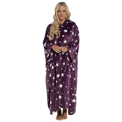 Image of Undercover Ladies Longline Poncho LN1451 Purple Star