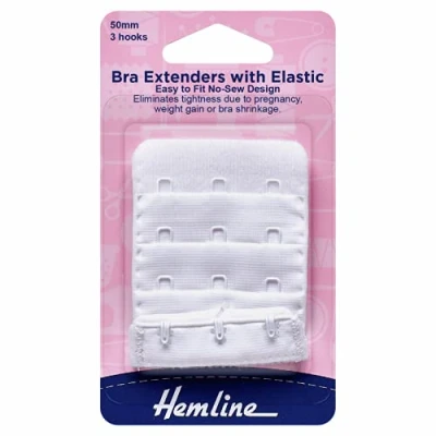 Image of Hemline Bra Back Extender with Elastic : 50mm: White