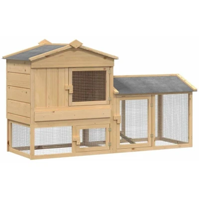 Image of vidaXL Chicken Coop Brown 150 x 60 89 cm