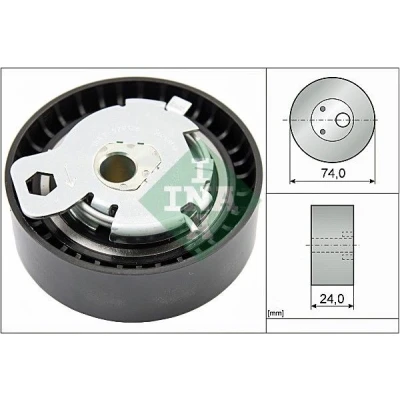 Image of 1113174, 1215978, 1479084, 2T1Q6K254AA, 2T1Q6K254AB Tensioner Pulley, timing belt INA 531 0497 10 FORD: Focus 2, Mk1 Hatchback