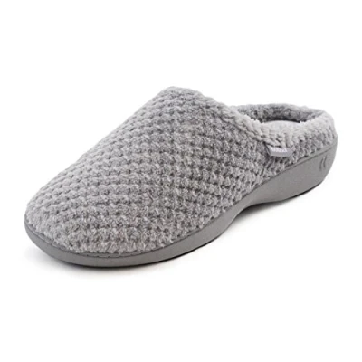 Image of isotoner Women&#039;s Ladies Popcorn Mule Slippers Low Top, Grey (Pale Grey), 6 UK