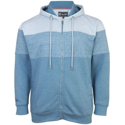 Image of KAM Hoodie Striped Zip Up Long Sleeve Drawstring Hood Casual Mens Plus Size 7071 (UK, Alpha, 6XL, Plus, Regular, Denim)