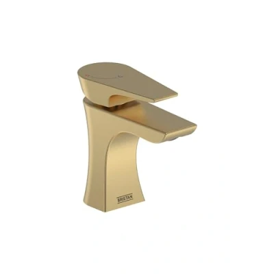 Image of Bristan Hourglass Eco Start Bathroom Basin Mixer Brushed Brass Tap