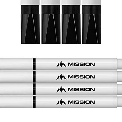 Image of Mission Darts Marker Pens Dry Wipe Whiteboard Pack of 4, Black (BX057)