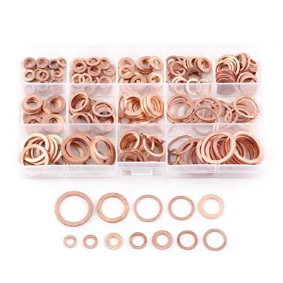 Image of 280pcs M5 M20 Copper Flat Washers 12 Sizes for Cars/Boats/Generators/Machines/Factory Engines