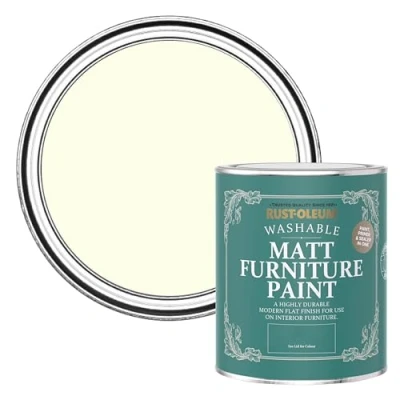 Image of Rust Oleum Off White Furniture Paint in Matt Finish Shortbread 750ml
