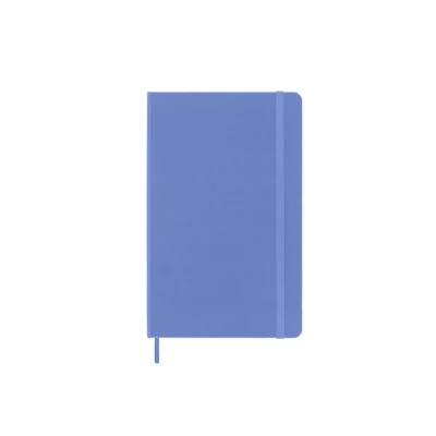 Image of Moleskine Classic Notebook, Plain Hard Cover and Elastic Closure, Size Large 13 x 21 cm, Colour Hydrangea Blue, 240 Pages