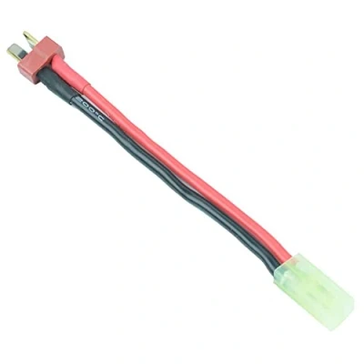Image of RC Male Deans T Connector to Female Mini Tamiya Adapter 100mm