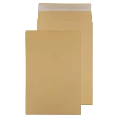 Image of Blake Purely Packaging 381 x 254 25 mm 140 gsm Gusset Pocket Peel &amp; Seal Envelopes (11101) Manilla Pack of 125