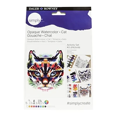 Image of Daler Rowney Simply Cat Activity Set, Gouache Paint, DIY, Make Your Own Art, Ideal as Gifts for Entry Level Artists &amp; Hobbyists