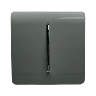 Image of Trendi Switch Fan Isolator 10A Triple Pole Chrome Rocker in Charcoal Grey