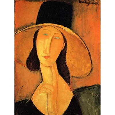 Image of Wee Blue Coo Amedeo Modigliani Portrait Of A Woman With Hat Old Art Painting Canvas Print