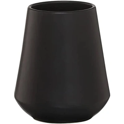 Image of Sealskin Conical Tumbler, Porcelain, Black, 9.5 x 11.1 cm
