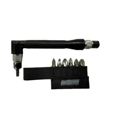 Image of Mannesmann Angle Bit Holder Handle 90 Degrees with 7 M 287, Bits