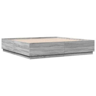Image of vidaXL Bed Frame without Mattress Grey Sonoma 200x200 cm