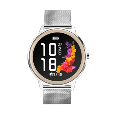 Image of Sekonda Flex Womens 42mm Smart Watch with Heart Rate and Sleep Monitor, Daily Activity, Sports, Music, Weather &amp; Message Functions, Mesh Strap