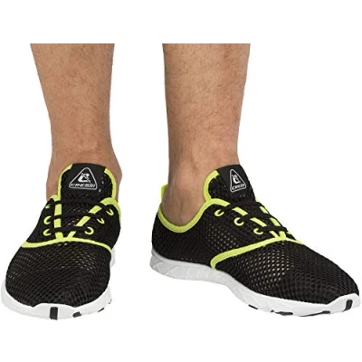 Image of Cressi 1946 Unisex Adult Aqua Shoes Water for Aquatic Sport, Swimming, Pool, Beach Walk Black/Green, UK 11.5/ EU 46