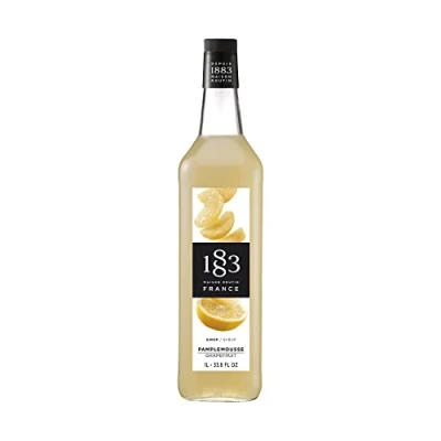 Image of 1883 Maison Routin Premium Grapefruit Syrup for Cocktails, Mocktails, Tea, Smoothies, Desserts Glass 1L