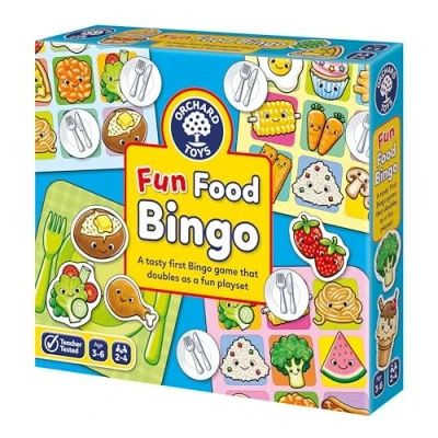 Image of ORCHARD TOYS Fun Food Bingo, Educational and Matching Game, Ideal For Kids Age 3 6