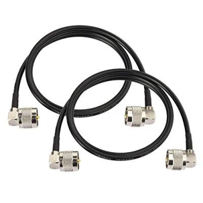 Image of Superbat UHF PL259 RG58 Cable 90cm/3FT Male to Male(Both Right Angle,2Pcs) CB Digital Radio 50ohm Low Loss Coaxial for CB&amp;Ham Radio, Antenna Analyzer, Dummy Load, SWR meter etc.
