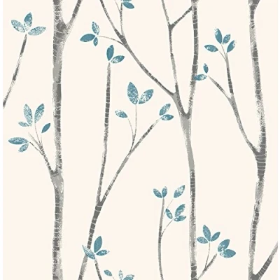 Image of Urban Walls UW24777 Scandi Tree Sidewall, Blue