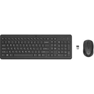 Image of HP 330 Wireless Keyboard and Mouse Combo, F12 Function Keys, 2.4 GHz Connection with USB Dongle, Ergonomically Designed, 1600 DPI, LED Indicators