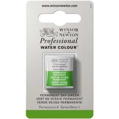 Image of Winsor &amp; Newton Half Pan Professional Water Colour, Permanent Sap Green