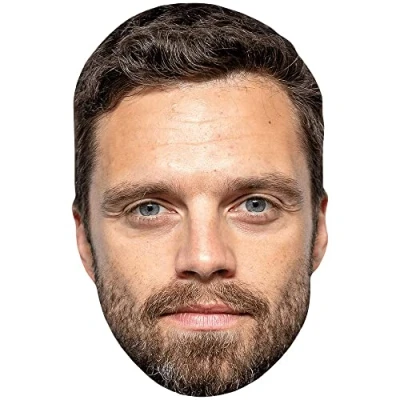 Image of Sebastian Stan (Brown Hair) Celebrity Mask, Flat Card Face, Fancy Dress Mask