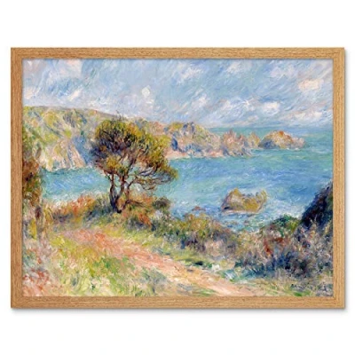 Image of Artery8 Pierre Auguste Renoir View At Guernsey 1883 Painting Art Print Framed Poster Wall Decor 12x16 inch