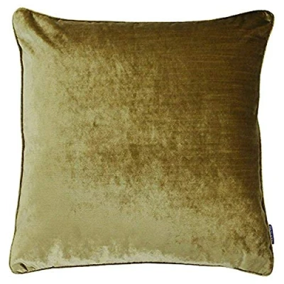 Image of Riva Paoletti Luxe Velvet Polyester Filled Cushion Gold Soft Feel Fabric Reversible Hidden Zip Closure Machine Washable 100% Case 55 x 55cm (22&quot; 22&quot; inches)