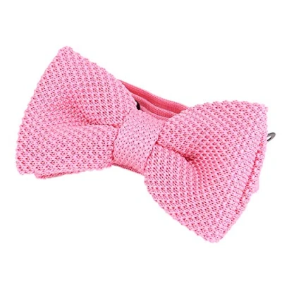 Image of DonDon Men Knit Knitted Bow Tie Pre Tied and Adjustable Light Pink