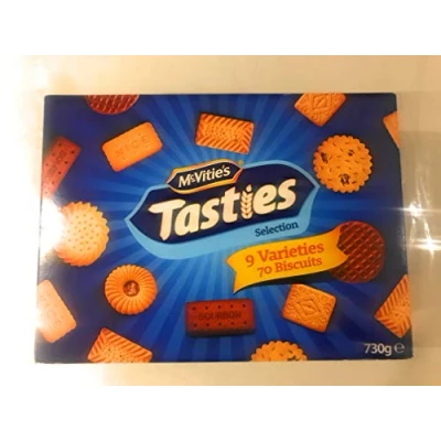 Image of MCVITIE&#039;S TASTIES Selection 730g 9 Varieties 70 Biscuits Box