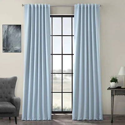 Image of HPD Half Price Drapes Room Darkening Curtains 84 Inches Long for Bedroom &amp; Living (1 Panel), 50 X 84, Frosted Blue