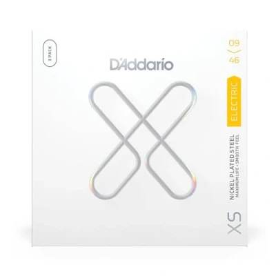 Image of D&#039;Addario Guitar Strings XS Nickel Coated Electric XSE0946 3P Maximum Life with Smooth Feel &amp; Exceptional Tone For 6 String 09 46 Super Light Top/Regular Bottom, 3 Pack
