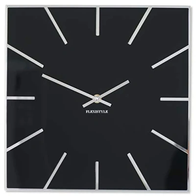 Image of FLEXISTYLE Wall Clock, Acrylic, Black, 30 cm