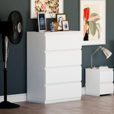 Image of Vida Designs Denver Drawer Chests (White, 4 Drawer)