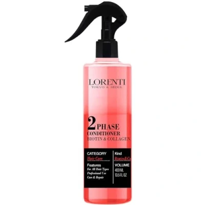 Image of Lorenti Biotin &amp; Collagen 2Phase Hair Conditioner Leave in Spray Conditioning Repair Detangler 400 ml