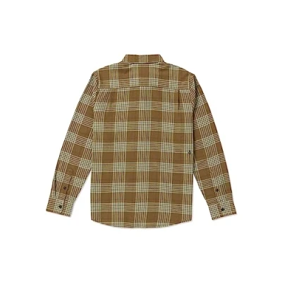 Image of Volcom Men&#039;s Caden Plaid Long Sleeve Flannel Shirt, Mud 323, XXL