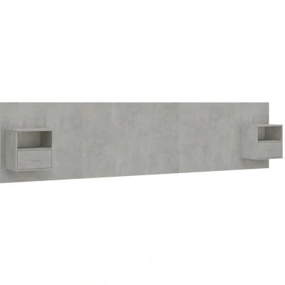 Image of Bed Headboard with Cabinets Concrete Grey Engineered Wood Vidaxl